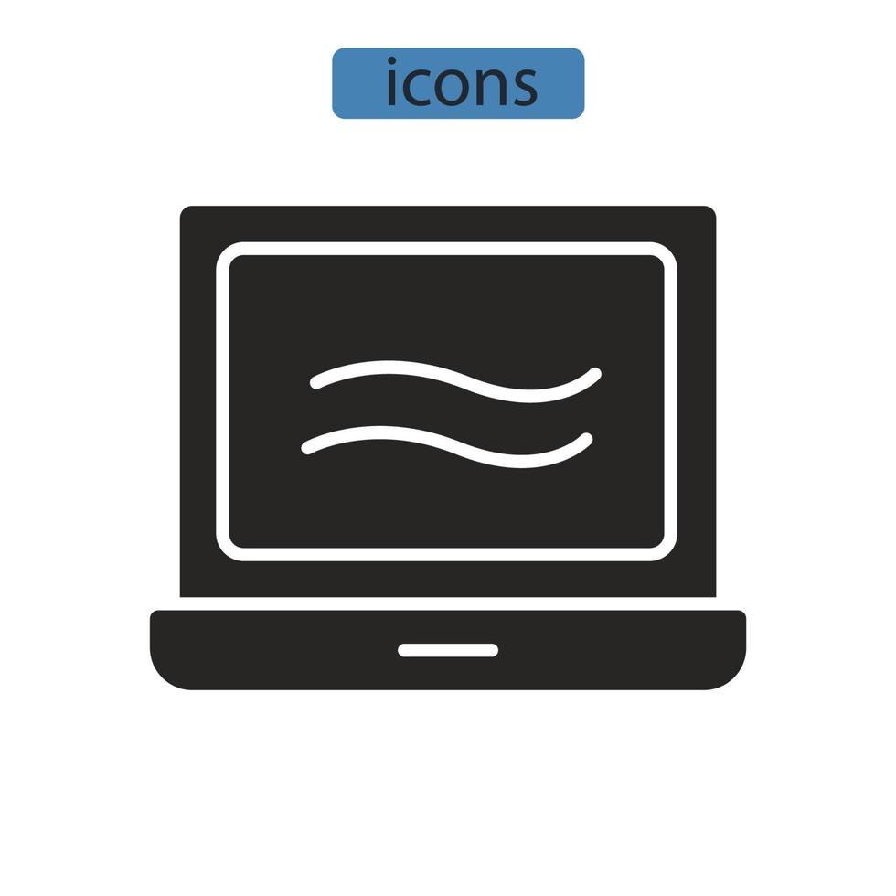 laptop icons symbol vector elements for infographic web