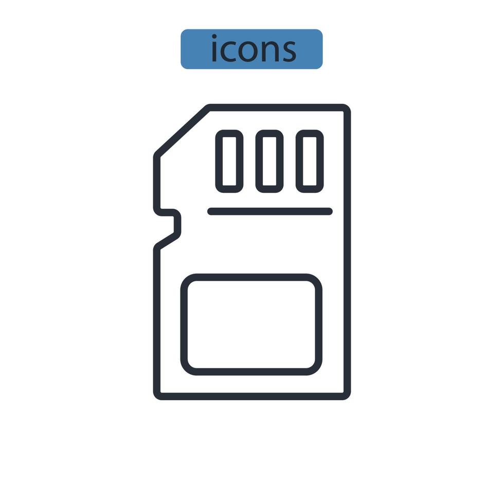 Memory card icons symbol vector elements for infographic web
