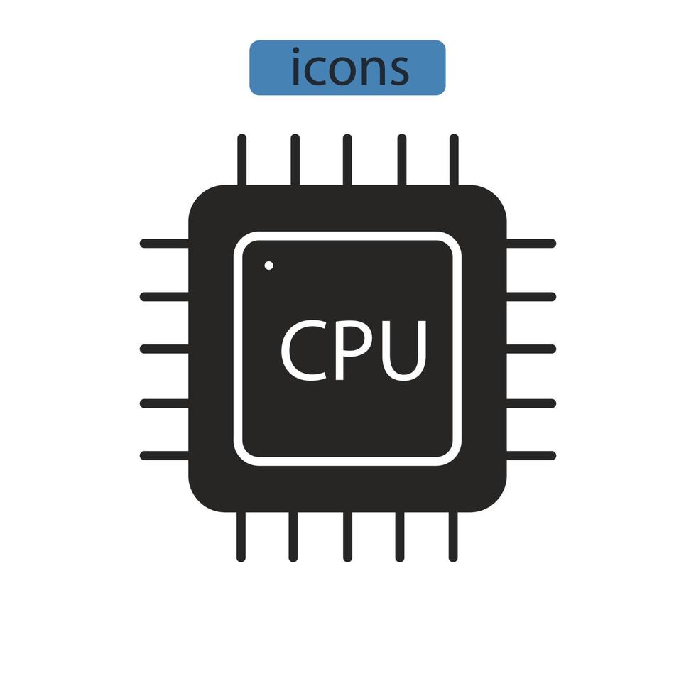 cpu icons symbol vector elements for infographic web