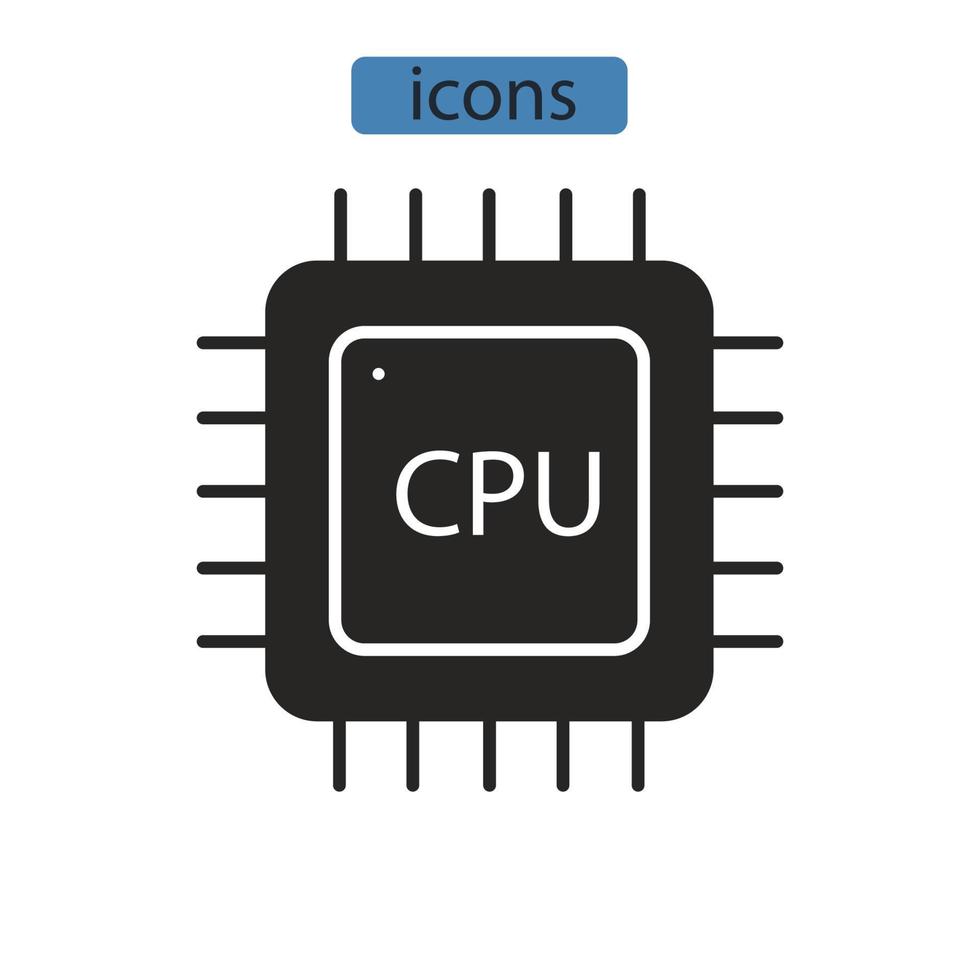 cpu iconos símbolo elementos vectoriales para infografía web vector