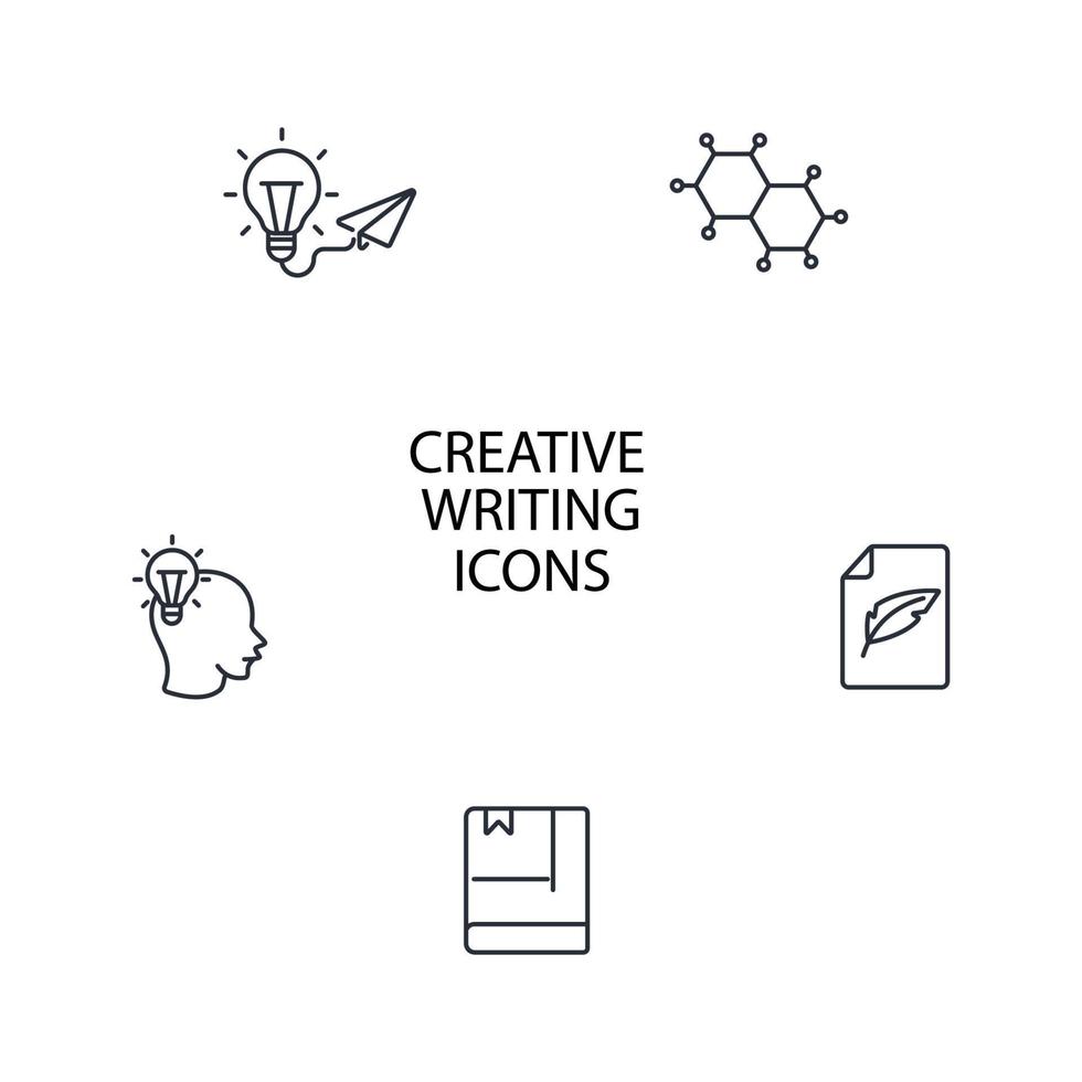 Creative Writing icons set . Creative Writing pack symbol vector elements for infographic web