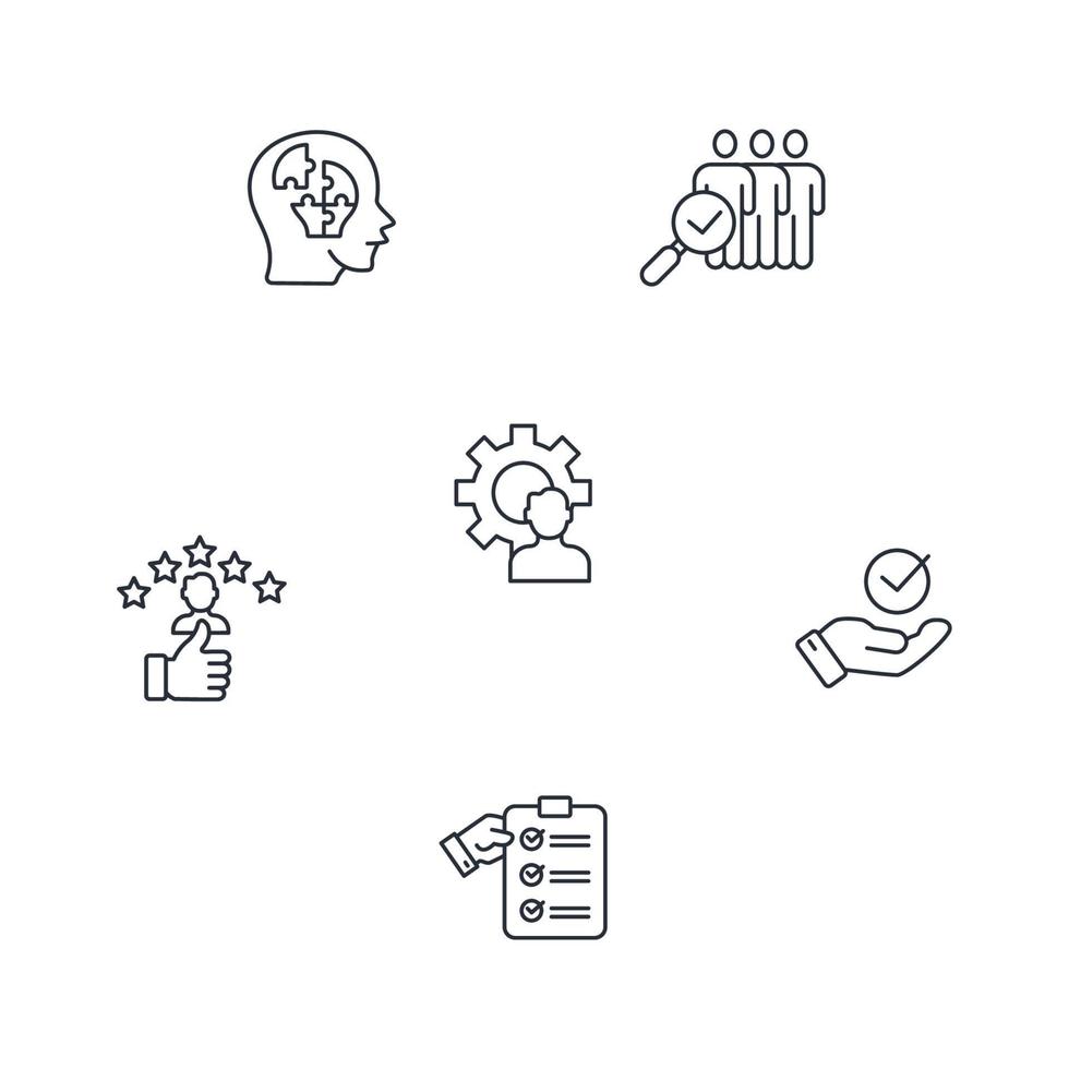 personal audit and assessment center Human resources icons set . personal audit and assessment center Human resources pack symbol vector elements for infographic web