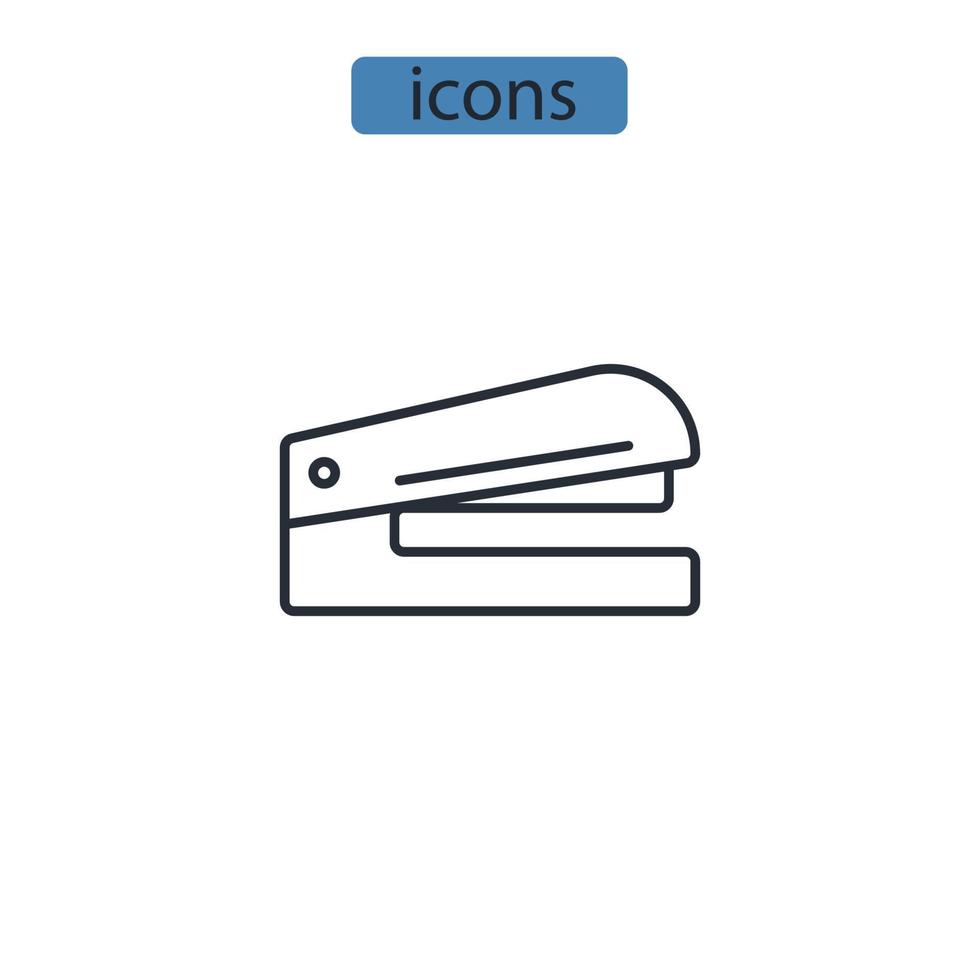 Stapler icons  symbol vector elements for infographic web