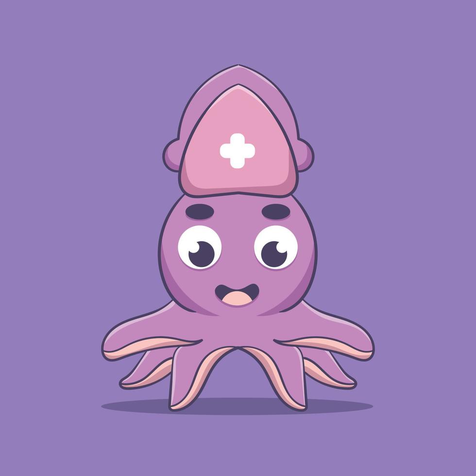 vector lindo del carácter de la enfermera del calamar