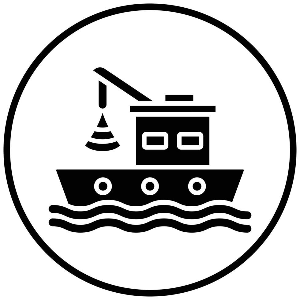Boat Fishing Icon Style vector