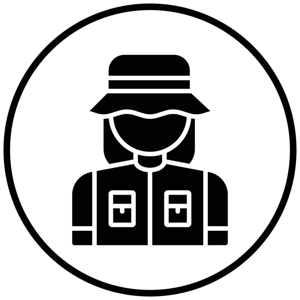 Fisherwoman Icon Style vector