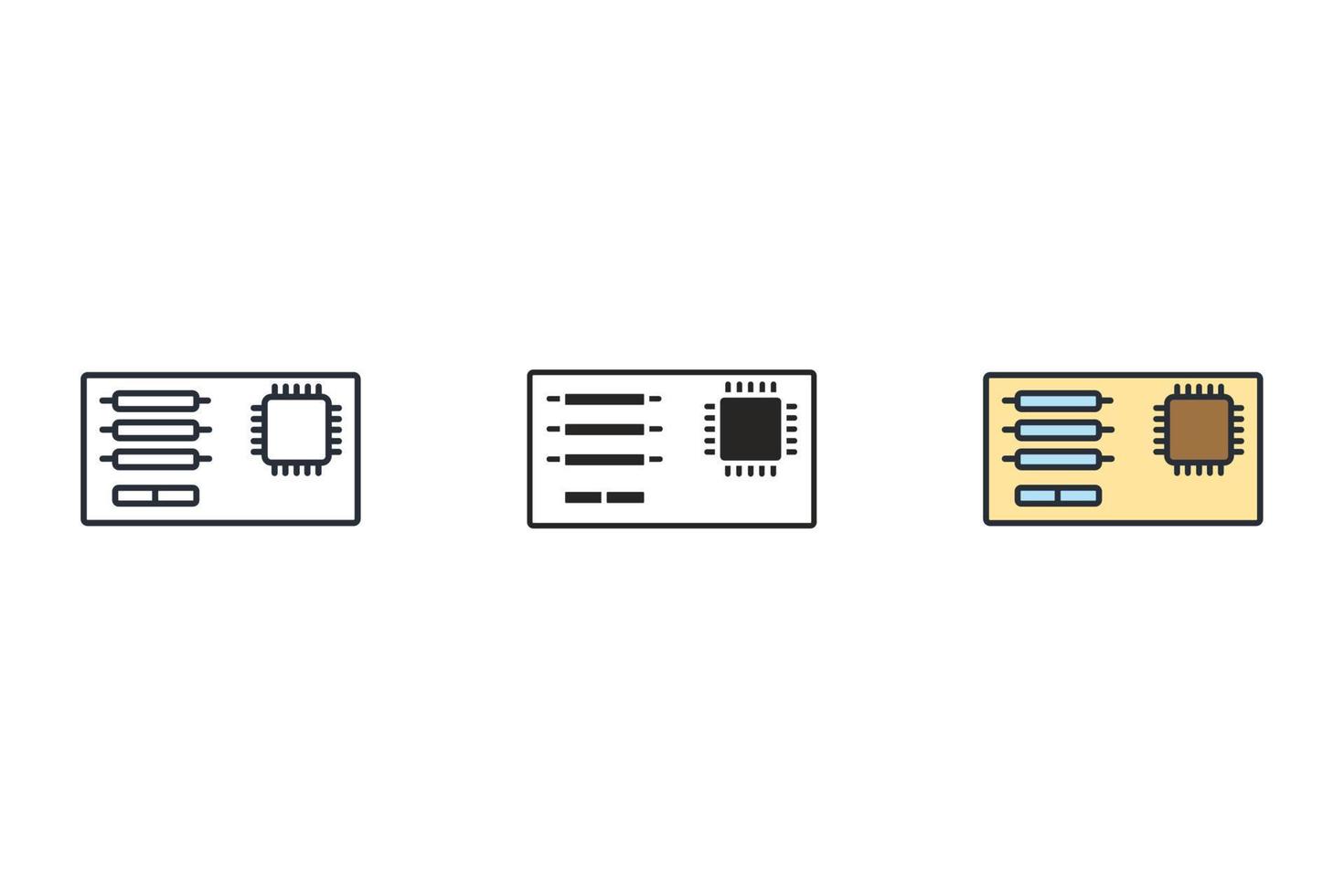 motherboards icons symbol vector elements for infographic web
