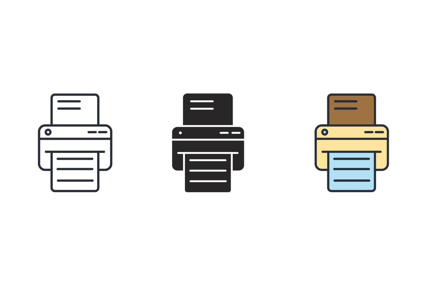 iconos de impresora símbolo elementos vectoriales para web infográfico vector