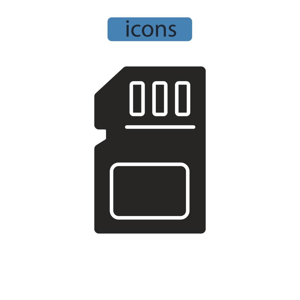 Memory card icons symbol vector elements for infographic web