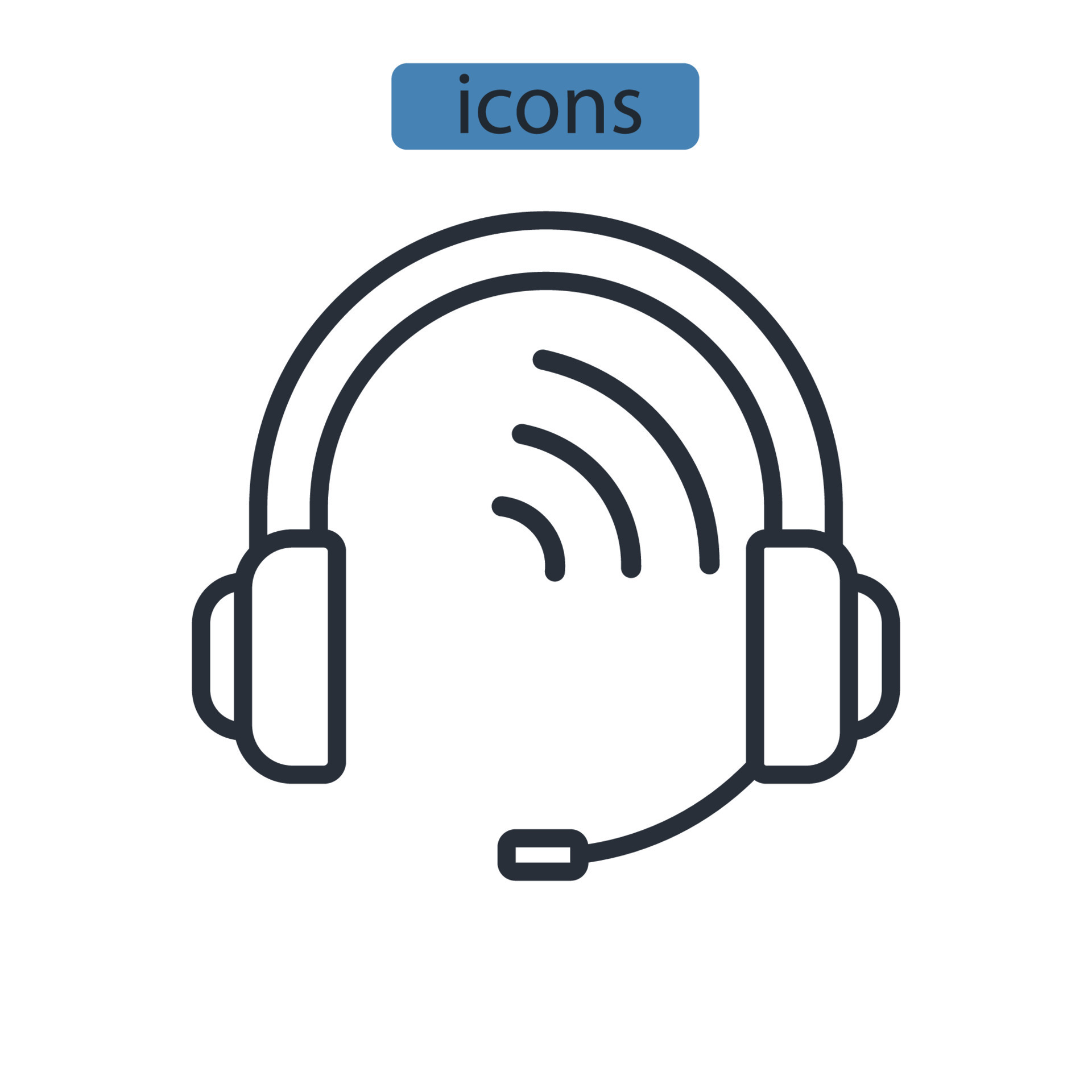 Headphone icons symbol vector elements for infographic web 9484819