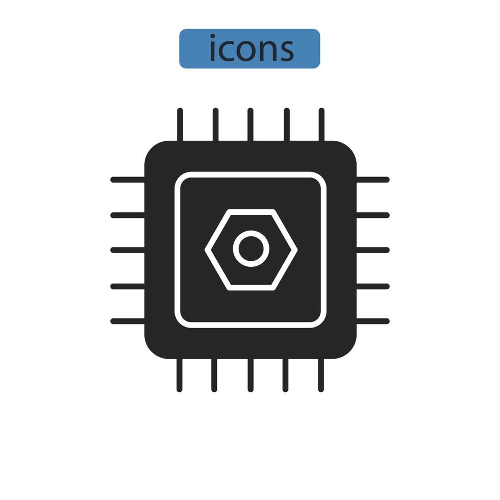 BIOS Chip icons symbol vector elements for infographic web