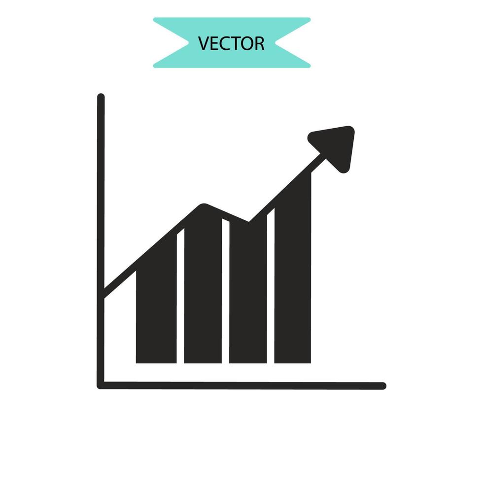 Los iconos de análisis de marketing simbolizan los elementos vectoriales para la web infográfica. vector