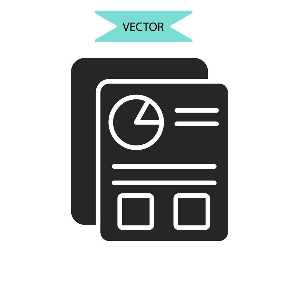 resumen ejecutivo iconos símbolo elementos vectoriales para infografía web vector