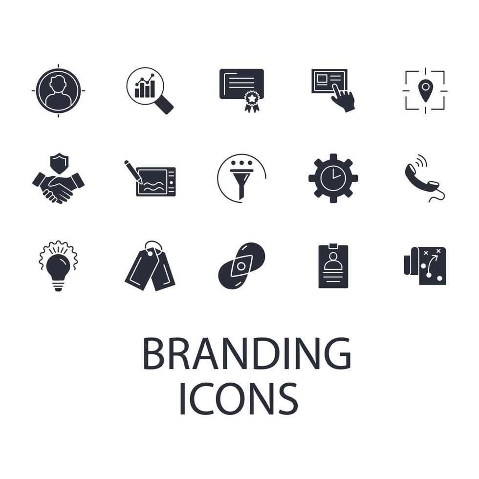 Branding icons set . Branding pack symbol vector elements for infographic web