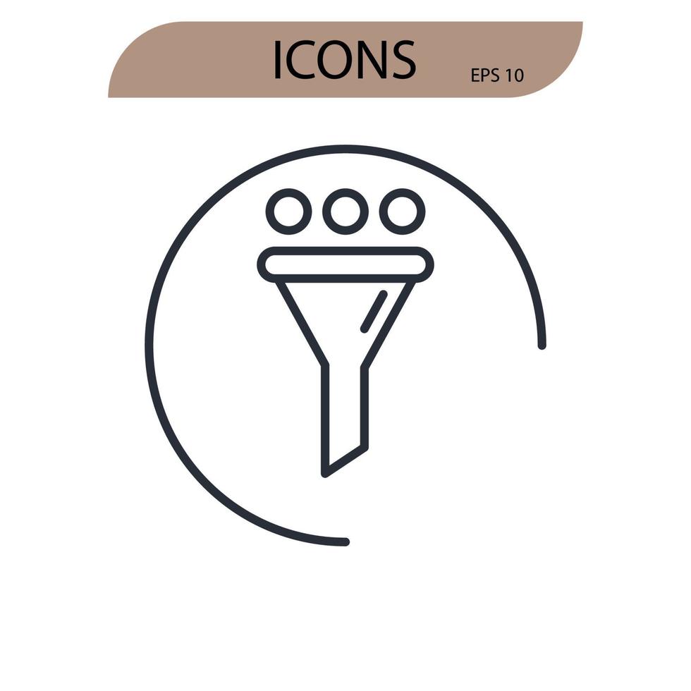 iconos de marketing símbolo elementos vectoriales para web infográfico vector