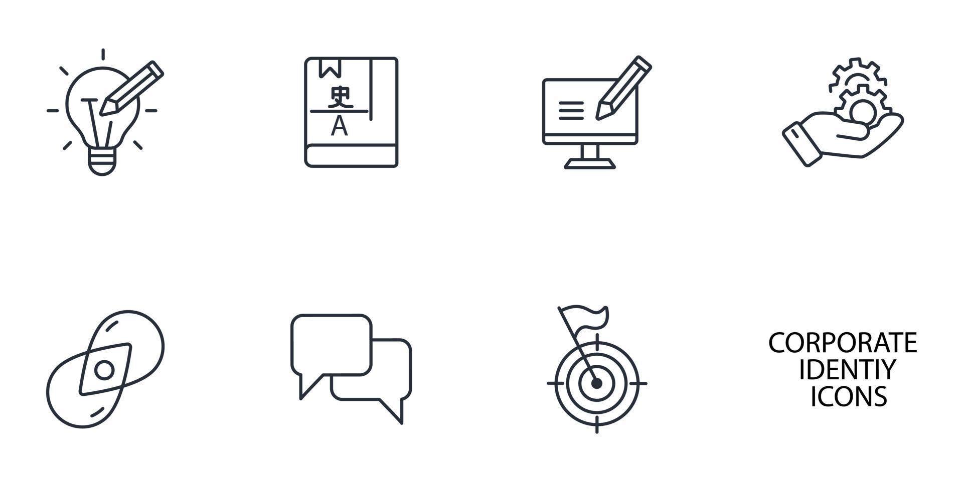 corporate identity icons set . corporate identity pack symbol vector ...