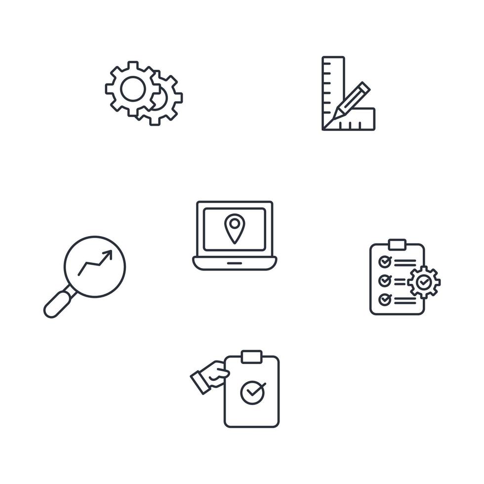 monitoring process icons set .  monitoring process pack symbol vector elements for infographic web