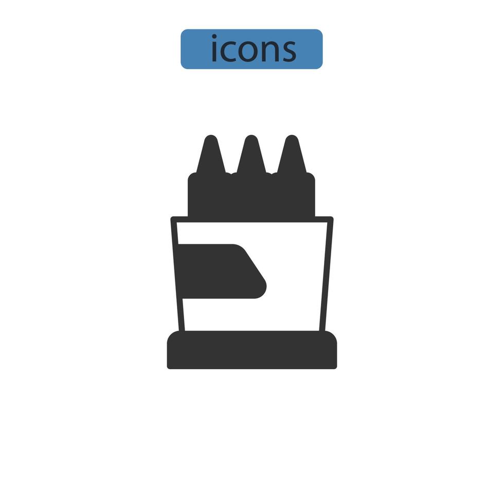 Crayon icons  symbol vector elements for infographic web