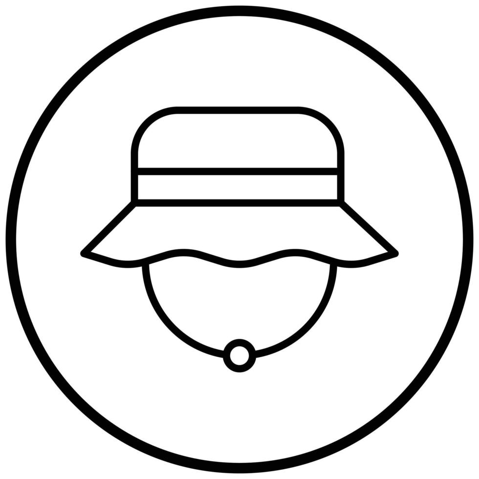 estilo de icono de sombrero de pesca vector