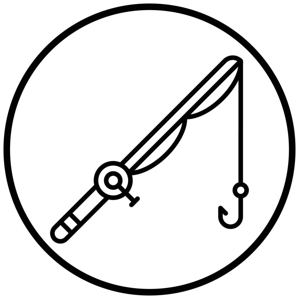 Fishing Rod Icon Style vector