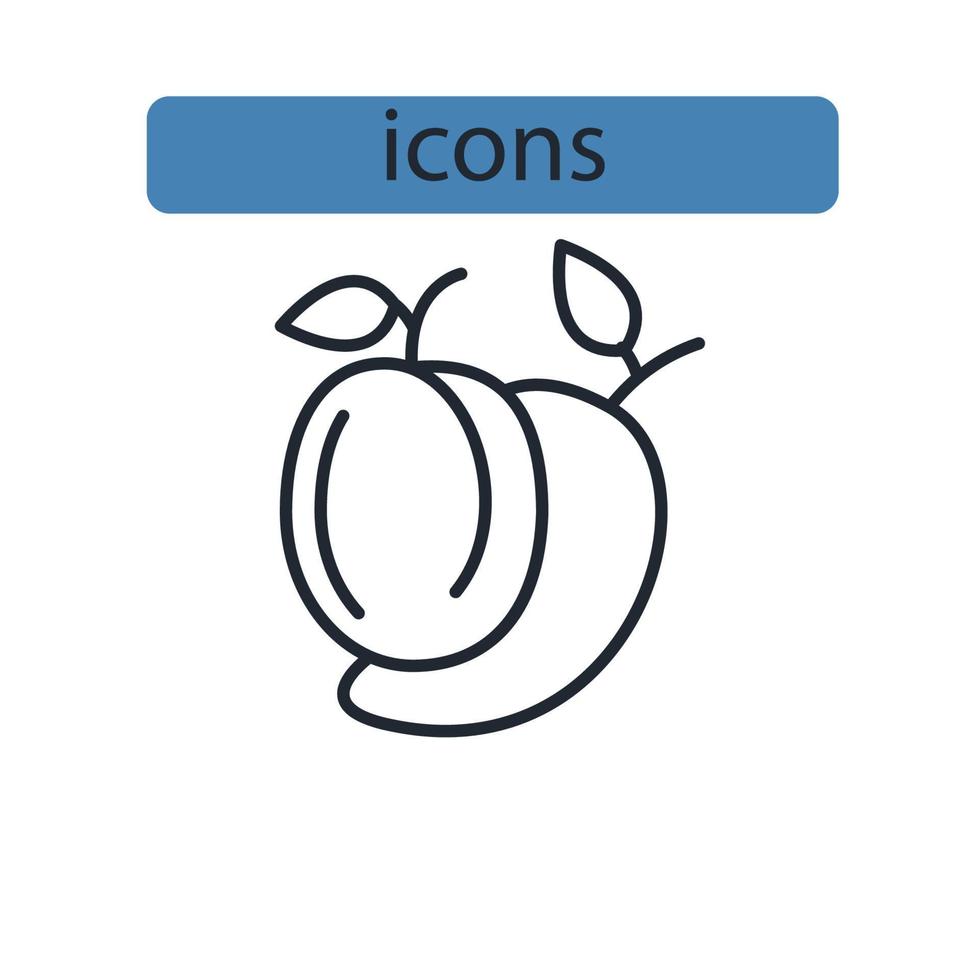 Fruits icons symbol vector elements for infographic web
