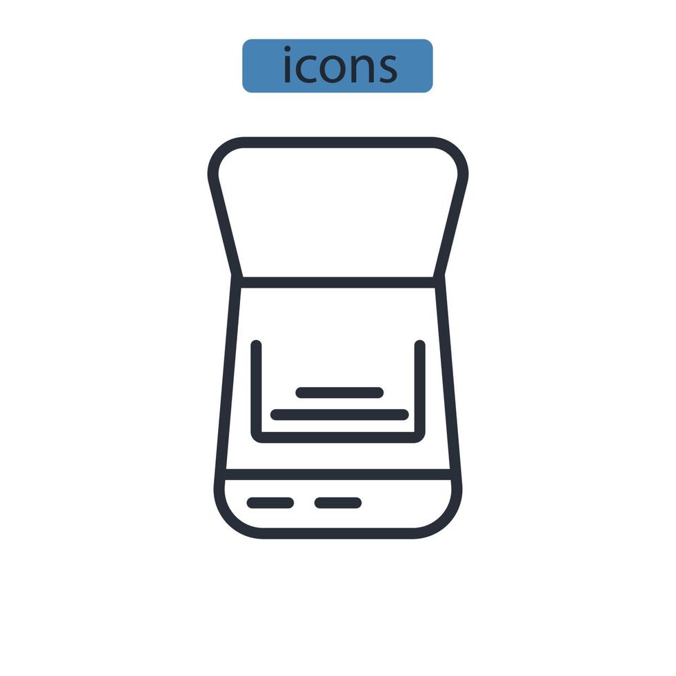 scanner icons symbol vector elements for infographic web