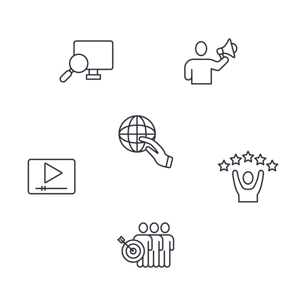 SEM search engine marketing icons set . SEM search engine marketing pack symbol vector elements for infographic web