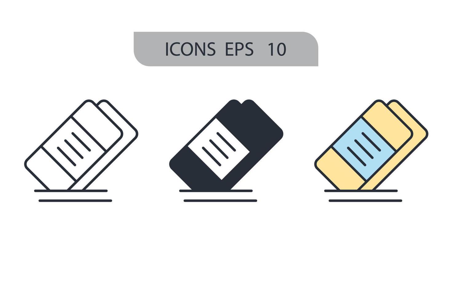 Eraser icons  symbol vector elements for infographic web