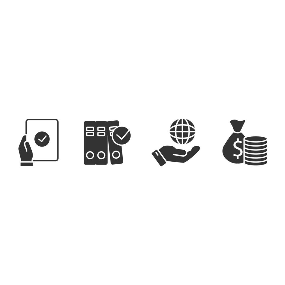 IFRS. International Financial Reporting Standards icons set .  IFRS. International Financial Reporting Standards pack symbol vector elements for infographic web