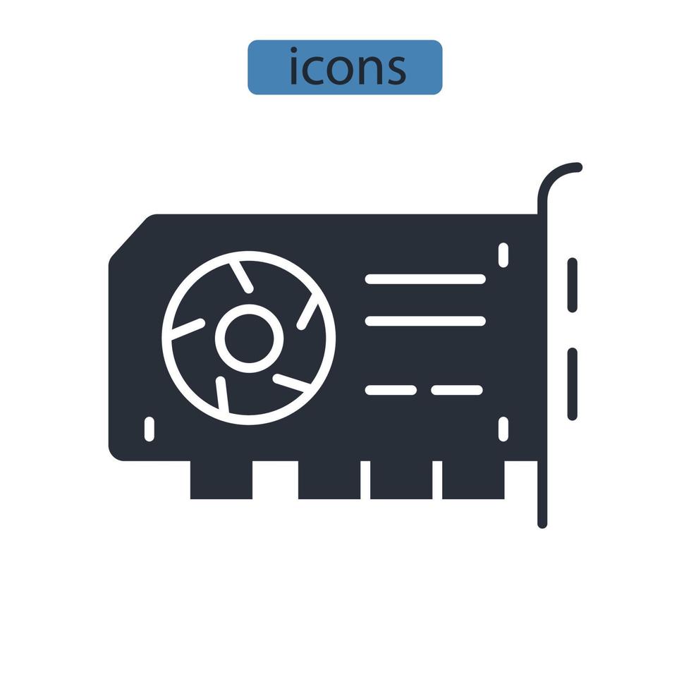 GPU icons symbol vector elements for infographic web