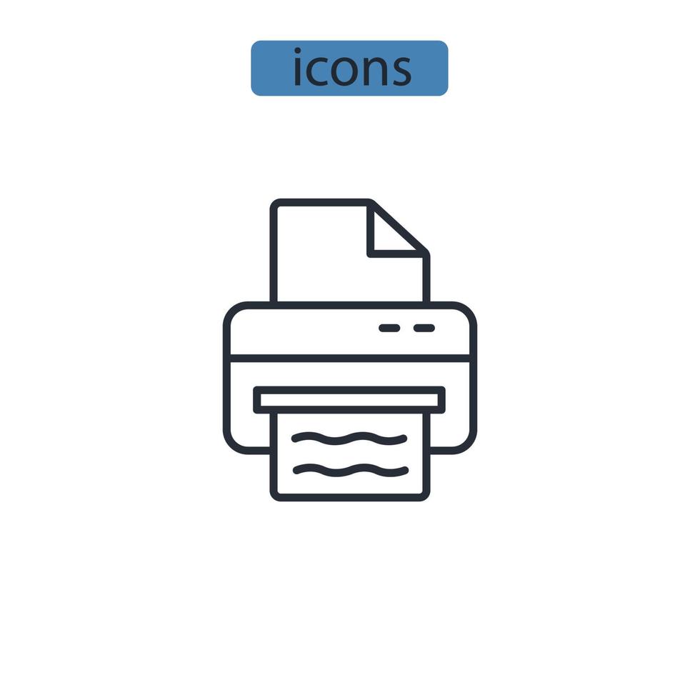 Printer icons symbol vector elements for infographic web 9485059 Vector
