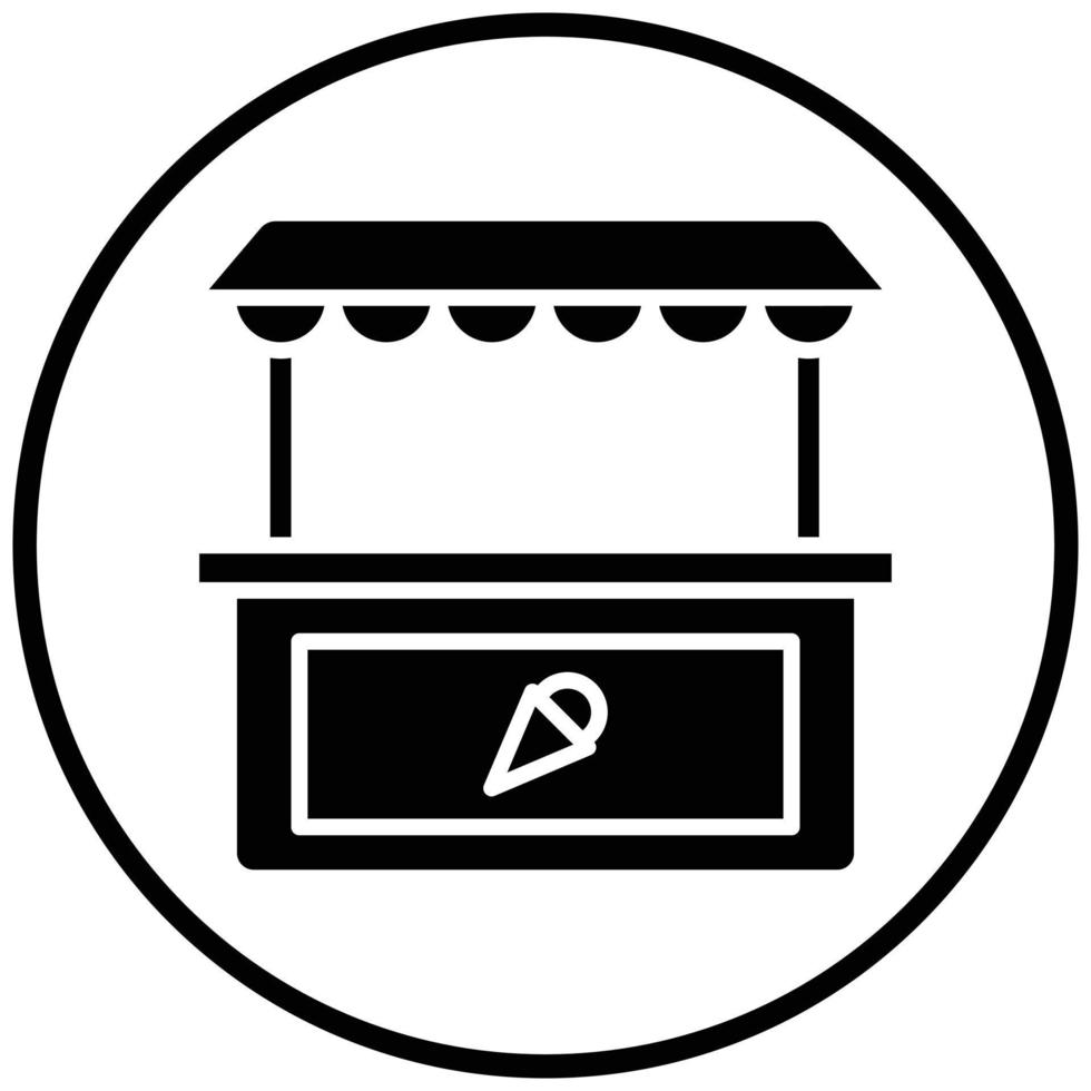 Ice Cream Stall Icon Style vector