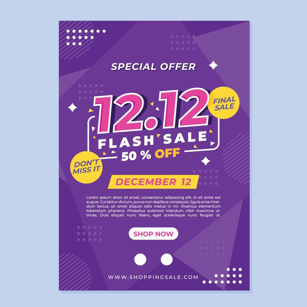 plantilla de póster de venta flash vector