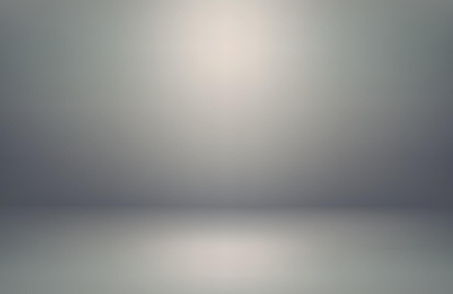 White gray studio background abstract. Gradient with border black vignette. Empty light room. Clean design for displaying product. 3D Vector illustration.