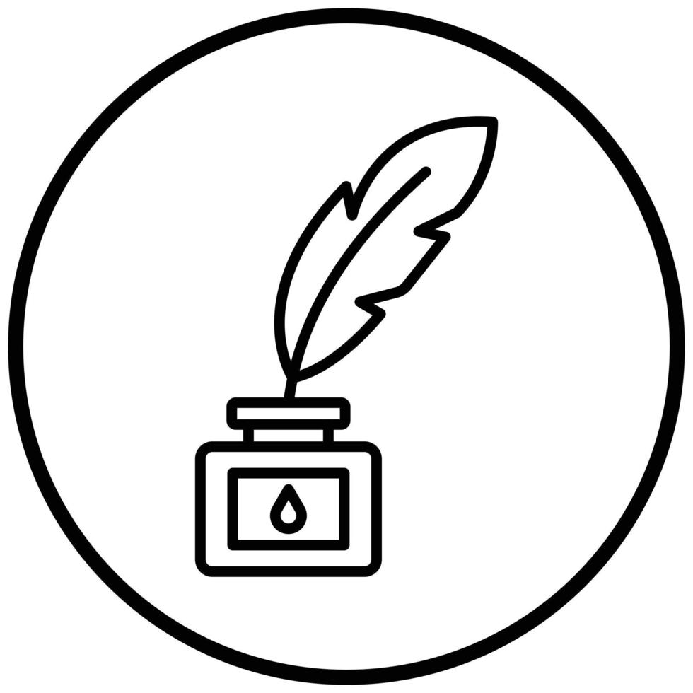 Feather And Ink Icon Style vector