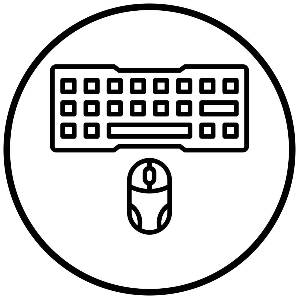Gaming Keyboard And Mouse Icon Style vector