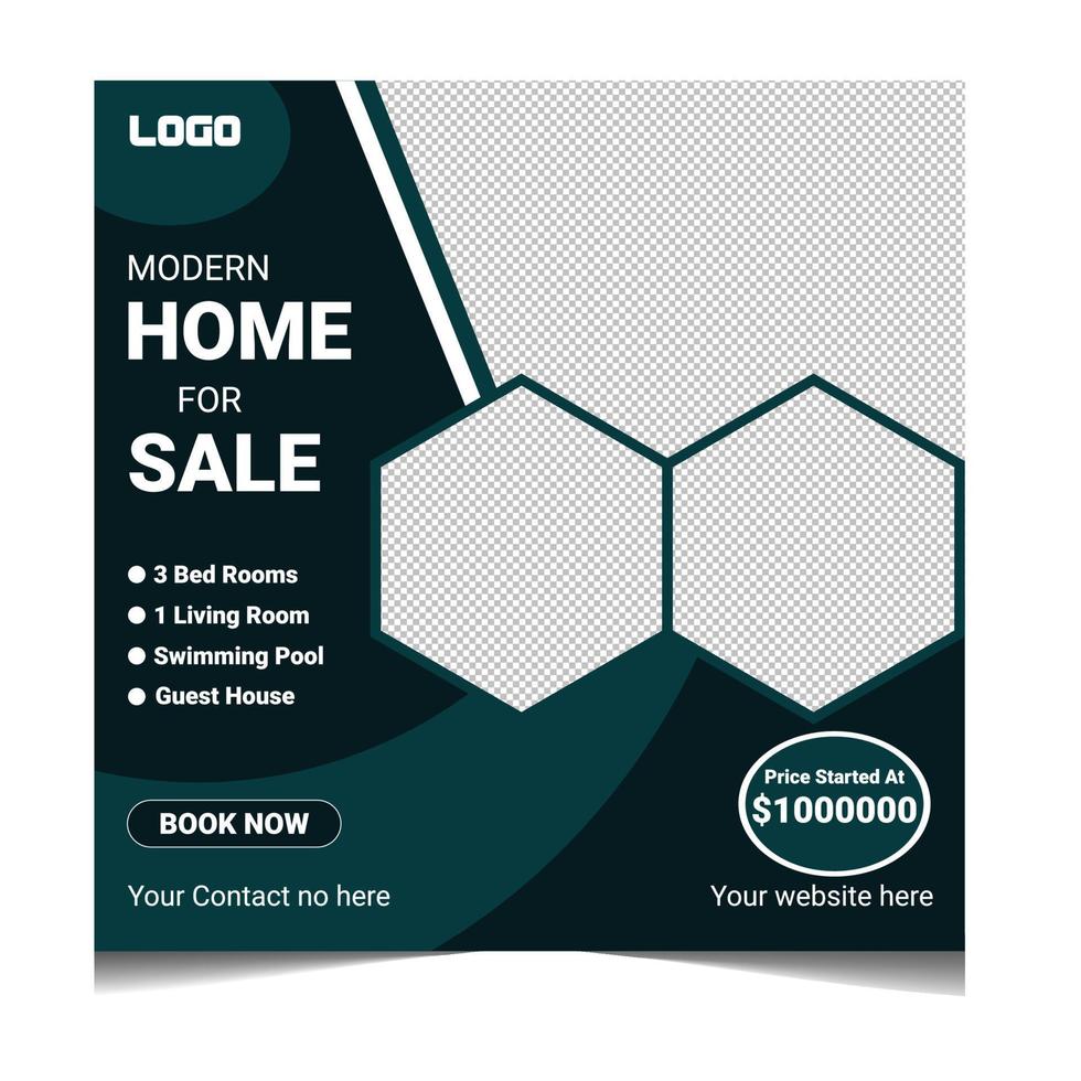 Modern home sale  social media web banner design vector