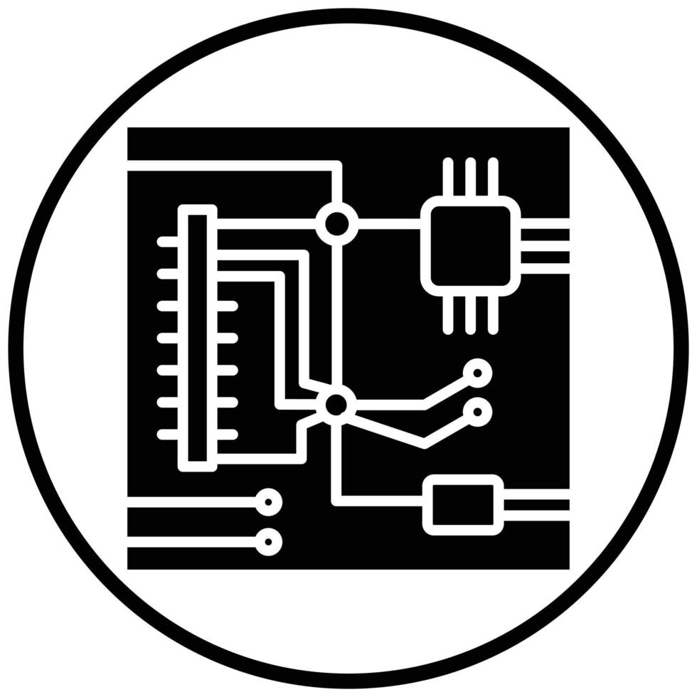 estilo de icono de placa pcb vector