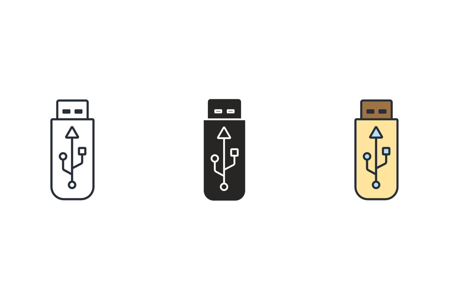 usb iconos símbolo elementos vectoriales para infografía web vector