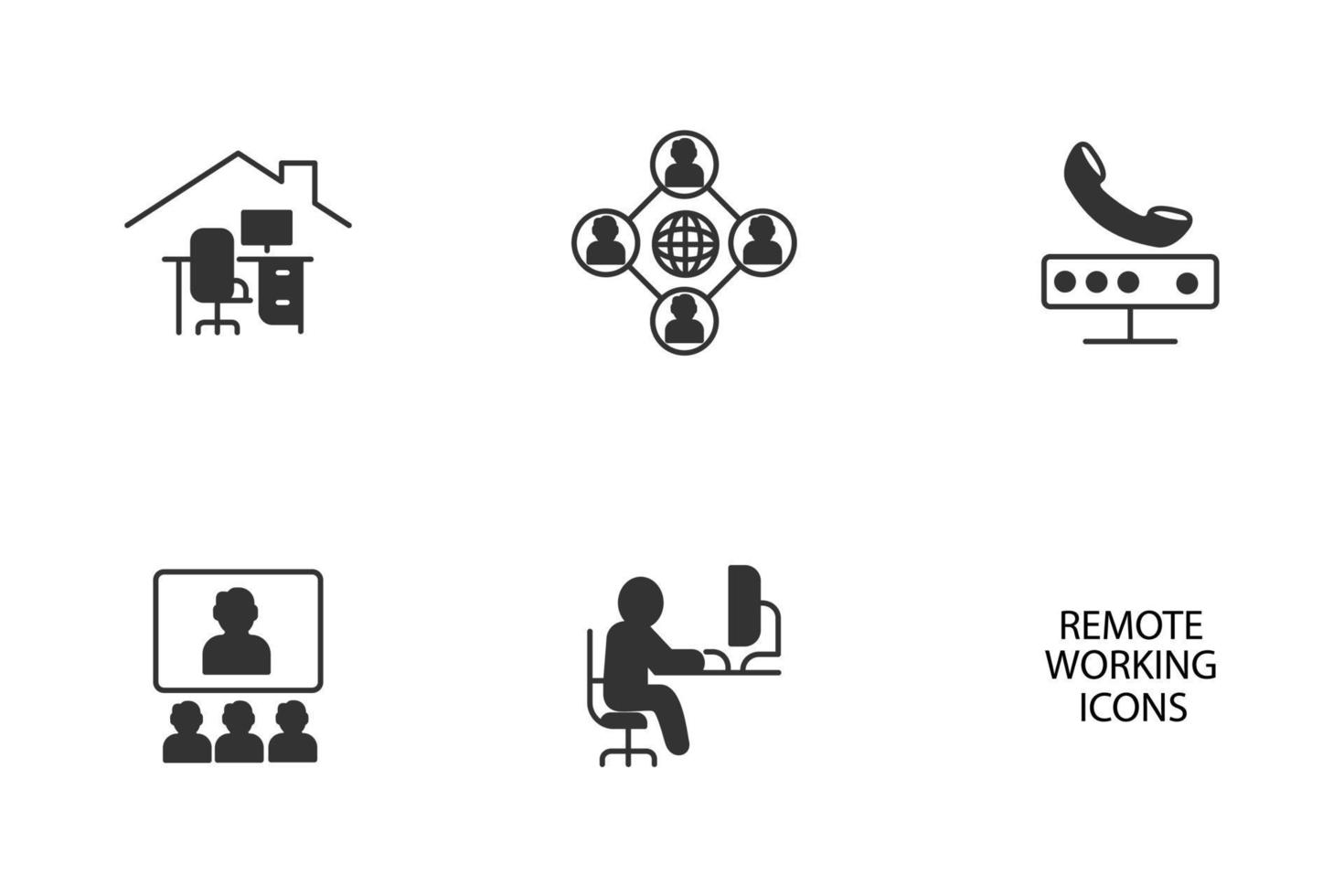 smart working from home icons set . smart working from home pack symbol vector elements for infographic web