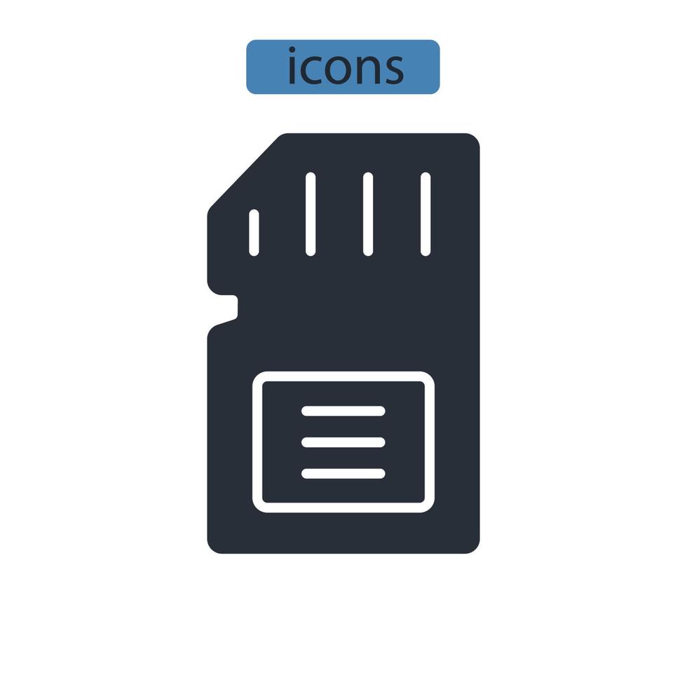Memory card icons symbol vector elements for infographic web