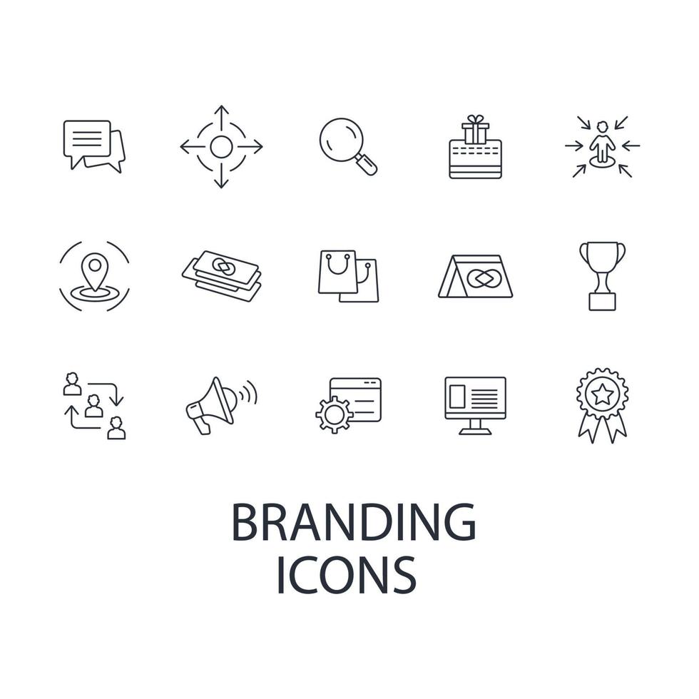 Branding icons set . Branding pack symbol vector elements for infographic web