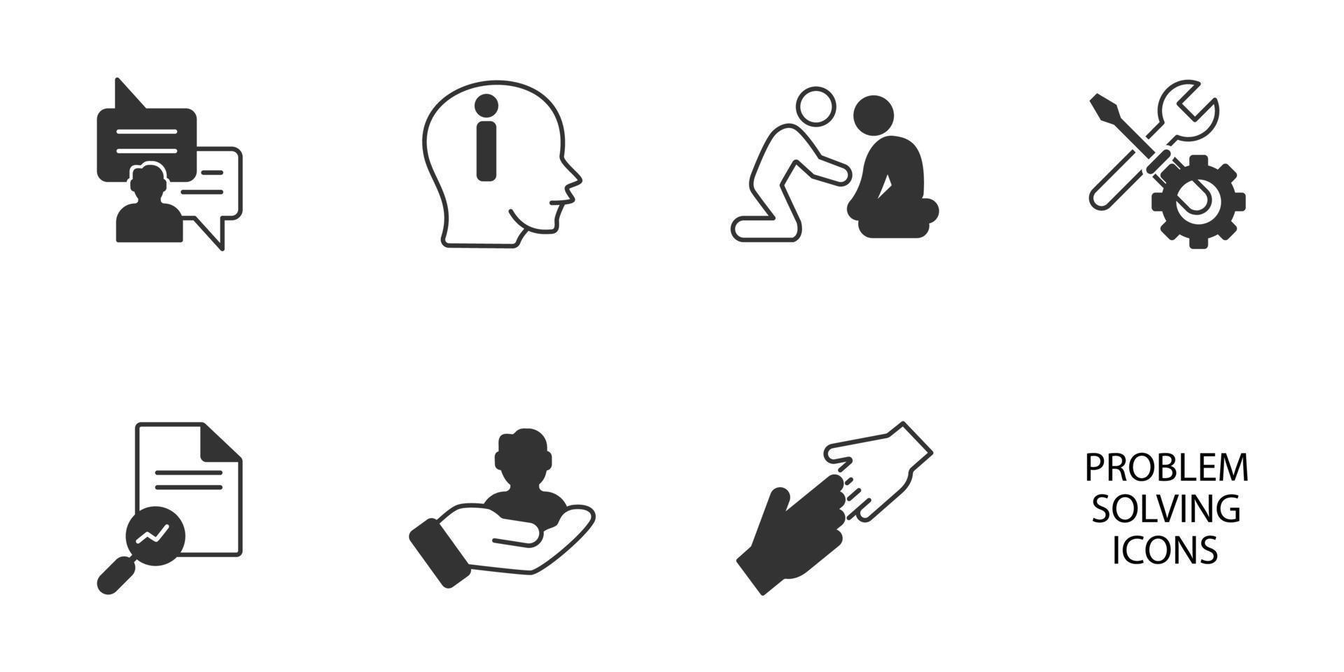 problem solving icons set . problem solving pack symbol vector elements for infographic web