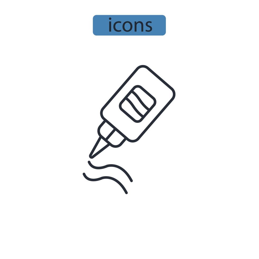 iconos de pegamento símbolo elementos vectoriales para web infográfico vector
