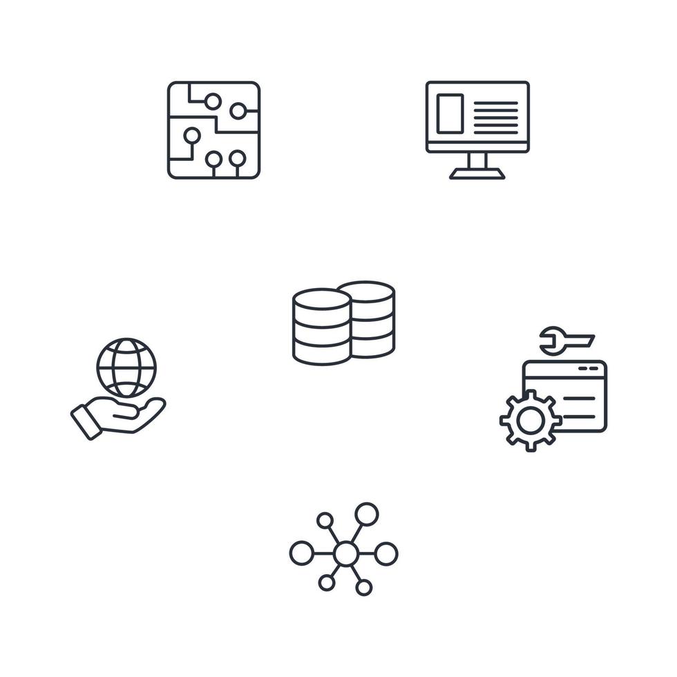 information technology icons set . information technology pack symbol vector elements for infographic web