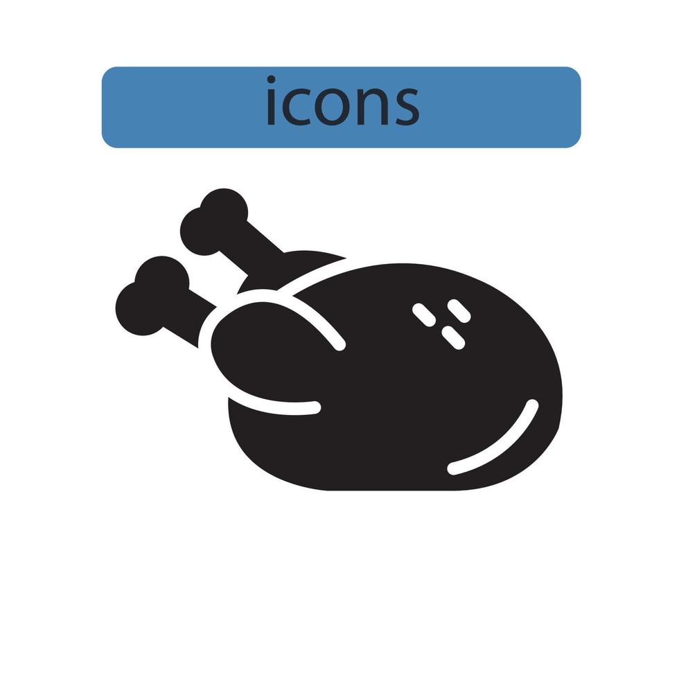 Chicken icons symbol vector elements for infographic web