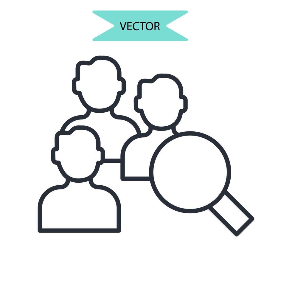 iconos de audiencia símbolo elementos vectoriales para web infográfico vector