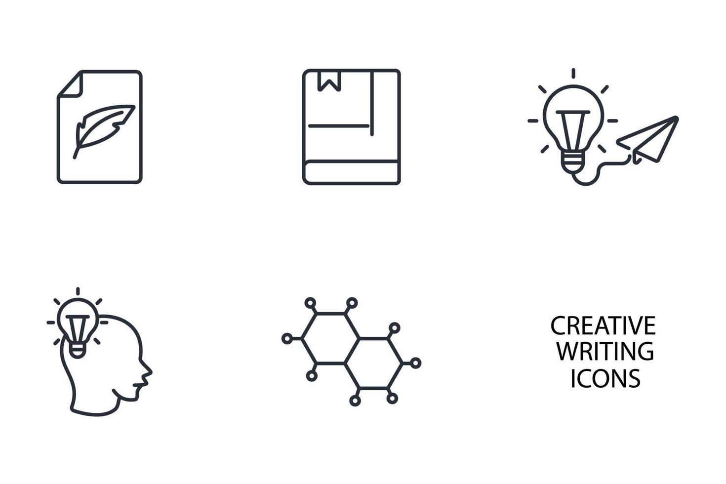 Creative Writing icons set . Creative Writing pack symbol vector elements for infographic web