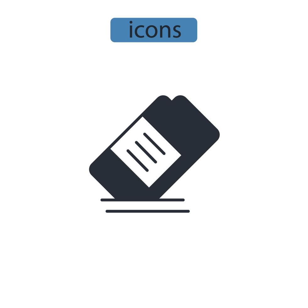 Eraser icons  symbol vector elements for infographic web