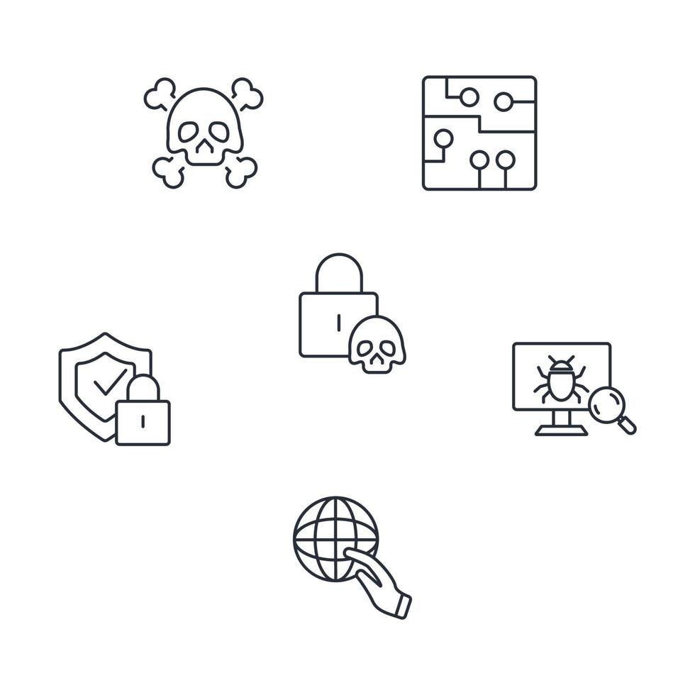 cyber security and brech data web icons set .  cyber security and brech data web pack symbol vector elements for infographic web